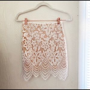 NWT two sisters the label white lace skirt